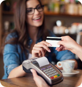 Paying at the counter